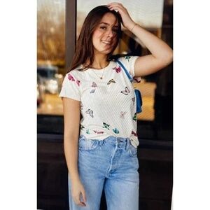 NWT RAG & BONE OZZY BUTTERFLY T SHIRT, XSMALL